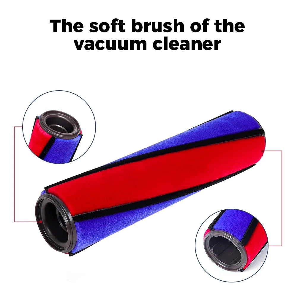 For Dyson V6 V7 V8 V10 V11 Soft Roller Brush Soft Plush Strips Roller Brush Bar Vacuum Cleaner Replacement Accessory Floor Brush