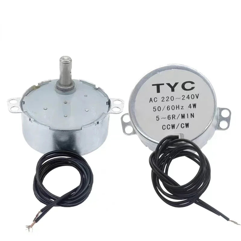 Stable Synchronous Motor 5-6 R/min Pro TYC-50 AC 220V 12V 50/60Hz Torque 4KGF.CM 4W CW/CCW Microwave Turntable for Electric Fan