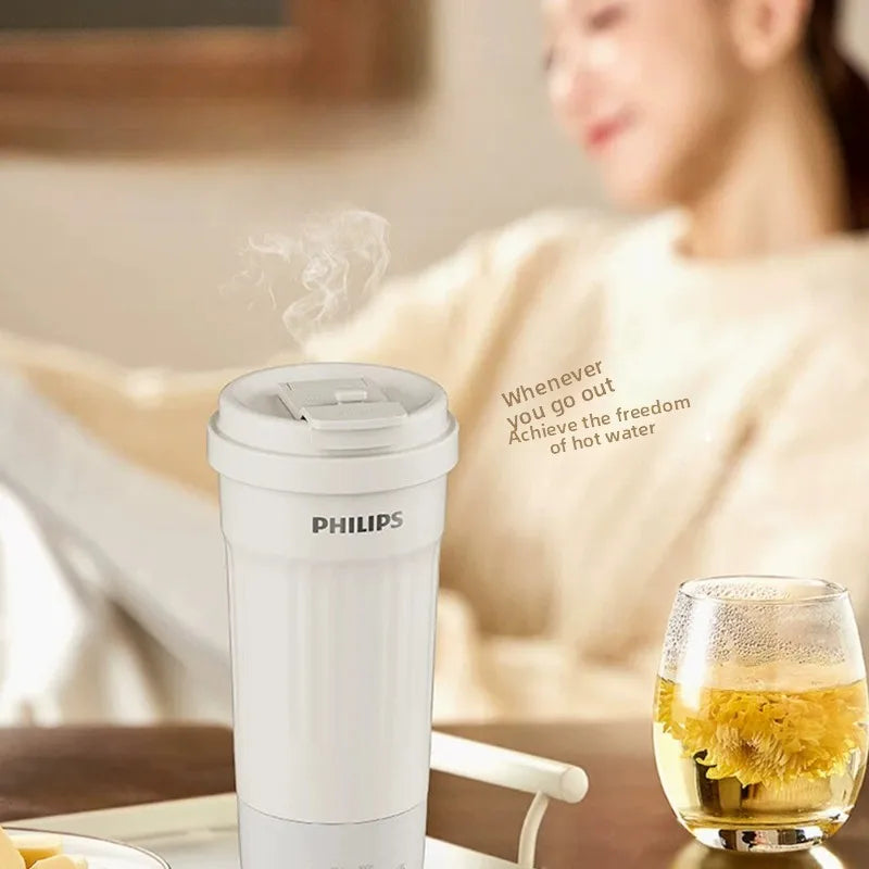 Compatible with Philips AWP3387 Portable Electric Heating Coffee Cup 450ml 4 Temp Levels 304 Stainless Steel Travel Water Boiler