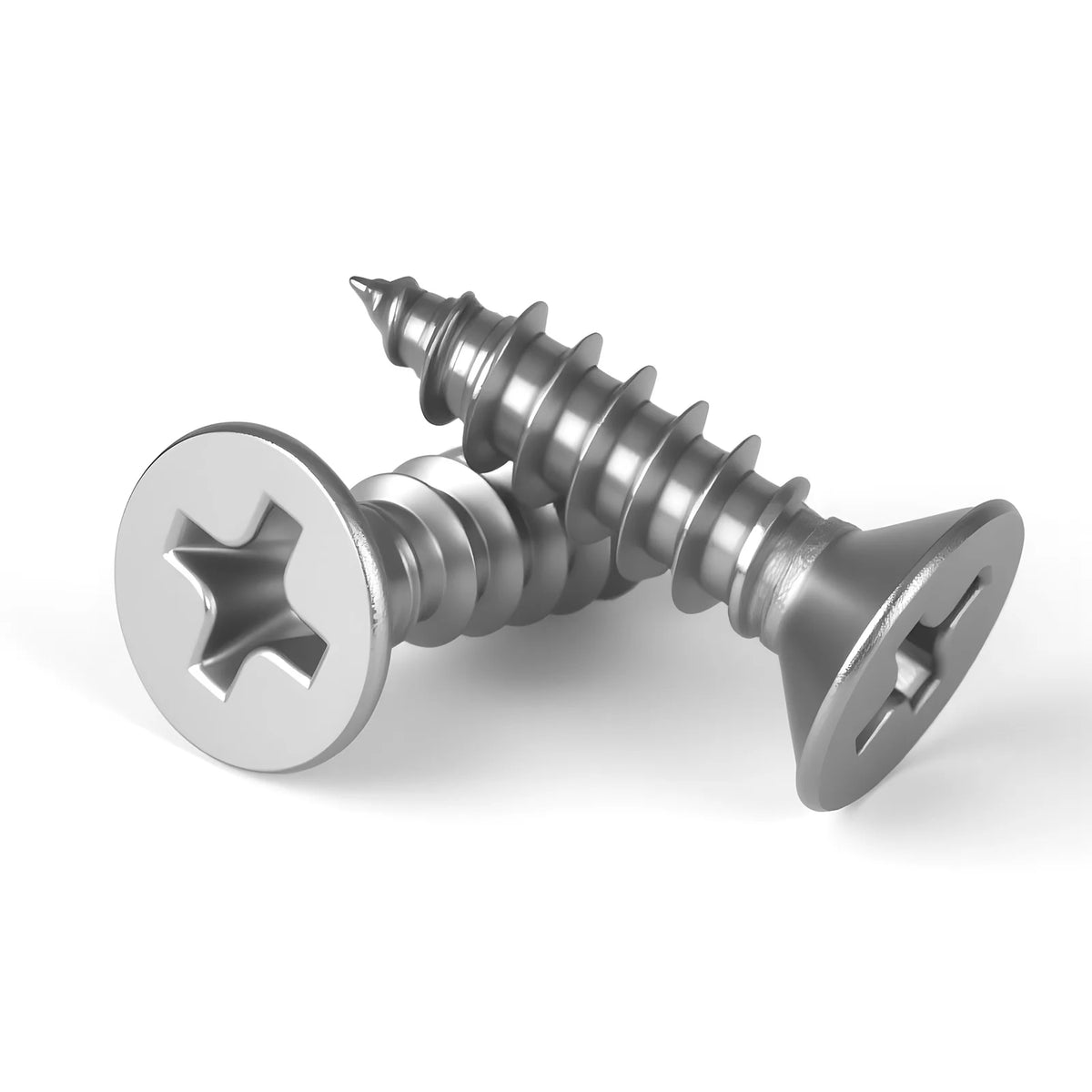 304 Stainless Steel Cross Recessed Countersunk Flat Head Tapping Screws Wood Self-tapping Phillips Furniture Screw M1.2/1.4-M8