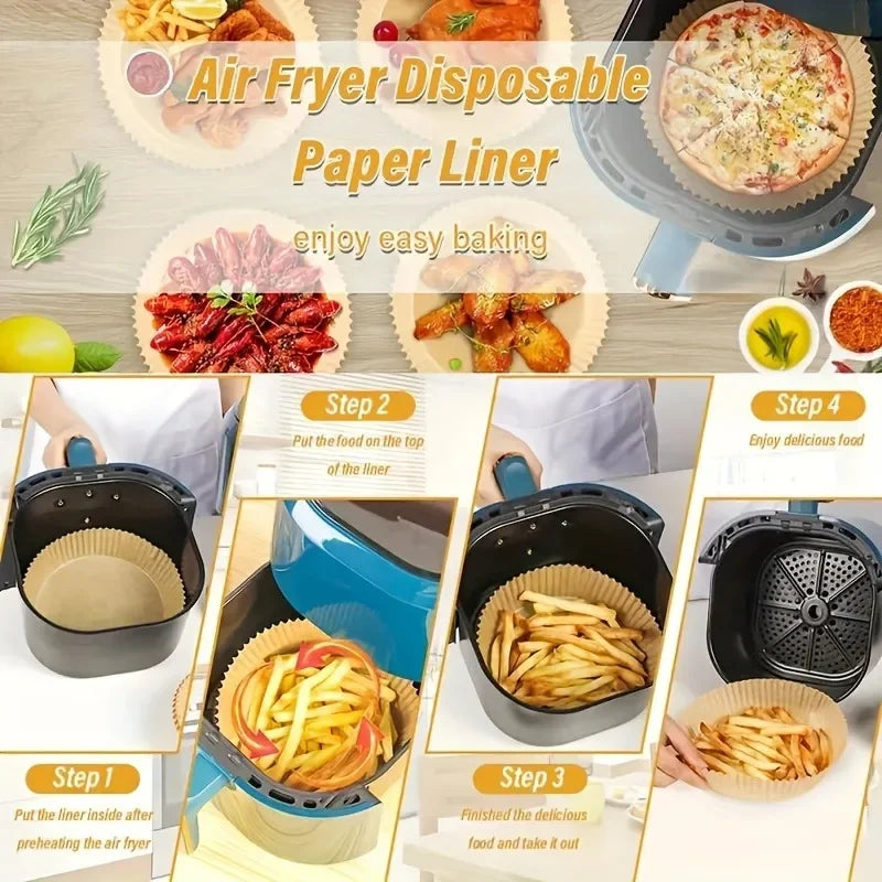Non-stick Air Fryer Paper Liner-for Baking Microwave-Air Fryer Accessories Aerogrill Parchment for Home and Kitchen Baking Tools