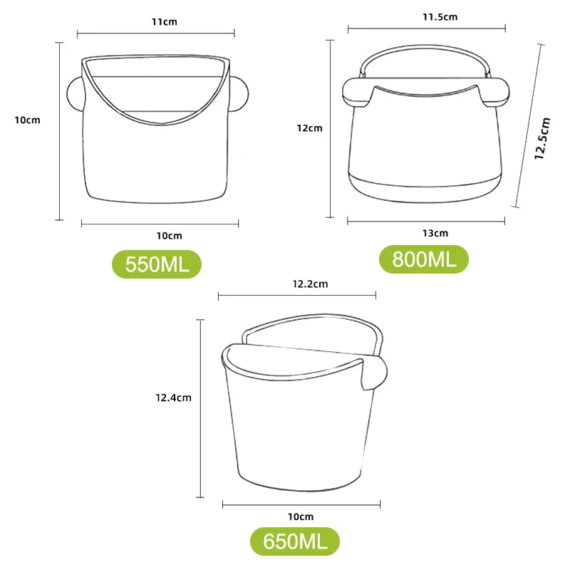 Shock-Absorbent Coffee Knock Box Anti-slip Espresso Dump Bin For Coffee Grounds With Removable Knock Bar Coffee Grind Waste Bin