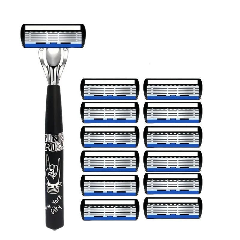 Manual Razor with Six-Layer Blades