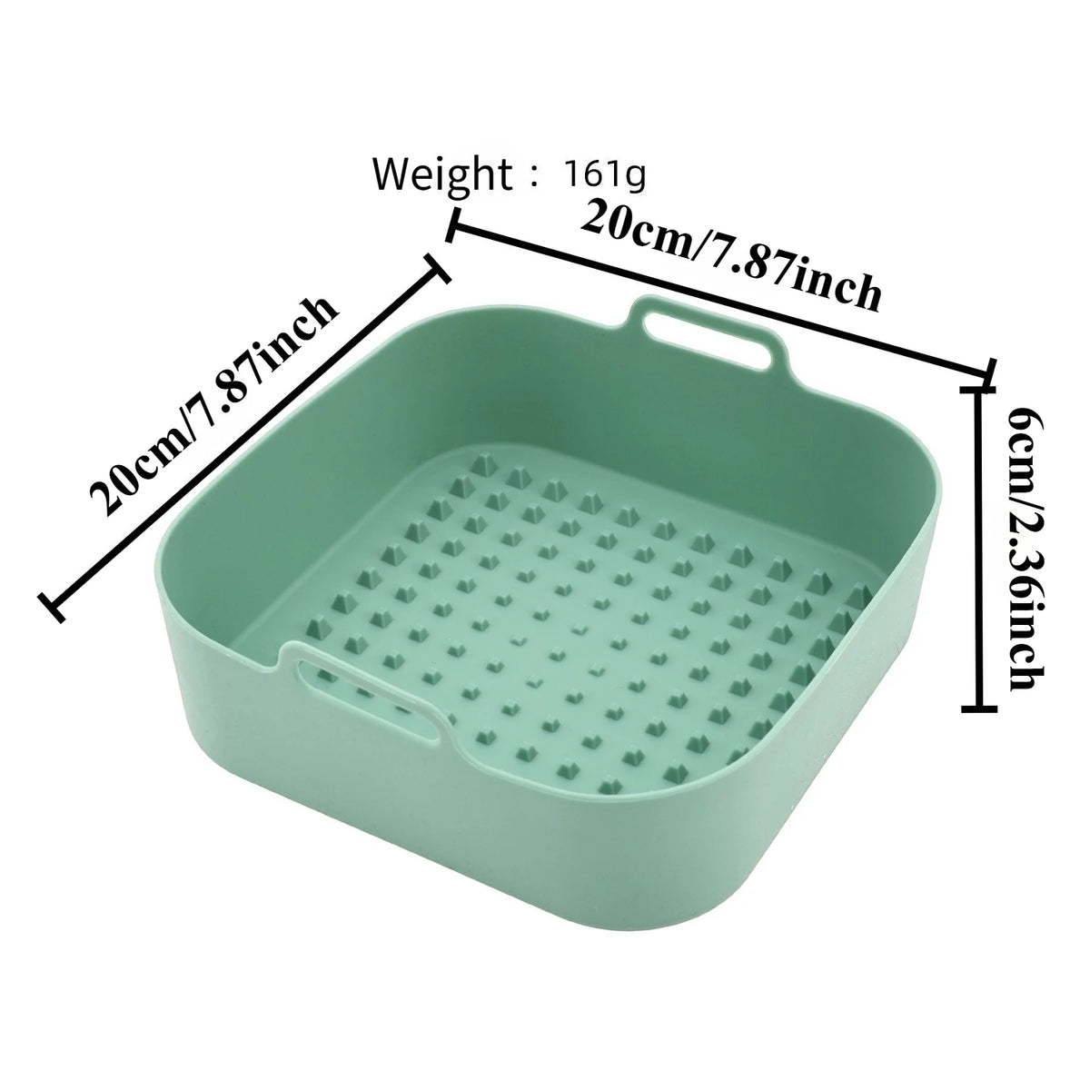 Square Air Fryer Silicone Pot Liner Food‑Grade Reusable Non‑Stick Basket with Handles Air Fryer Baking Cooking Accessories