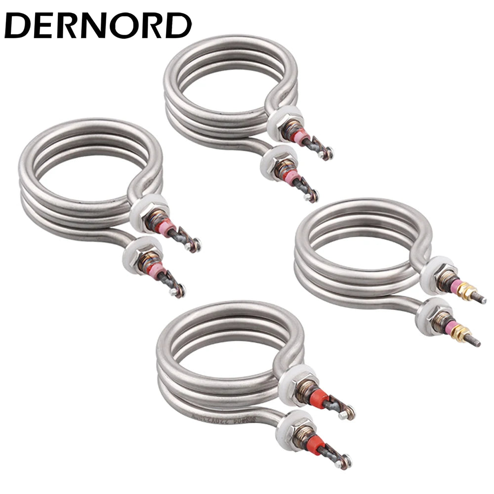 DERNORD Electric Spiral Tubular Heater M12 Water Distiller Heating Element SUS304 Coffee Pipe 600w/800w/1200w/2300w