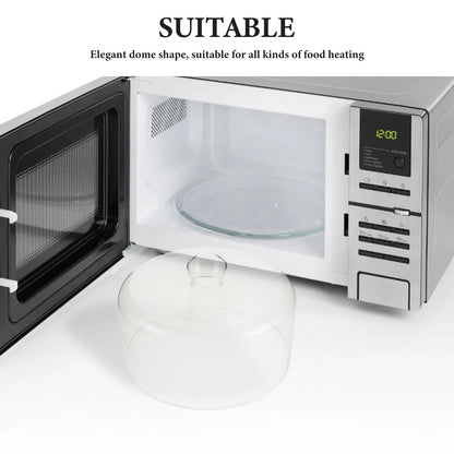 Microwave Glass Splatter Cover 9x6.7 Inch Clear Plate Splatter Guard Lid Food Dome Cake Dome Veggie Dessert Platter Cover