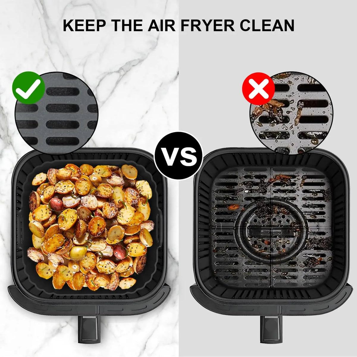 Square Silicone Air Fryer Baking Pan Reusable Non-Toxic for Oven BBQ Barbecue Kitchen Cooking Bakeware Tool