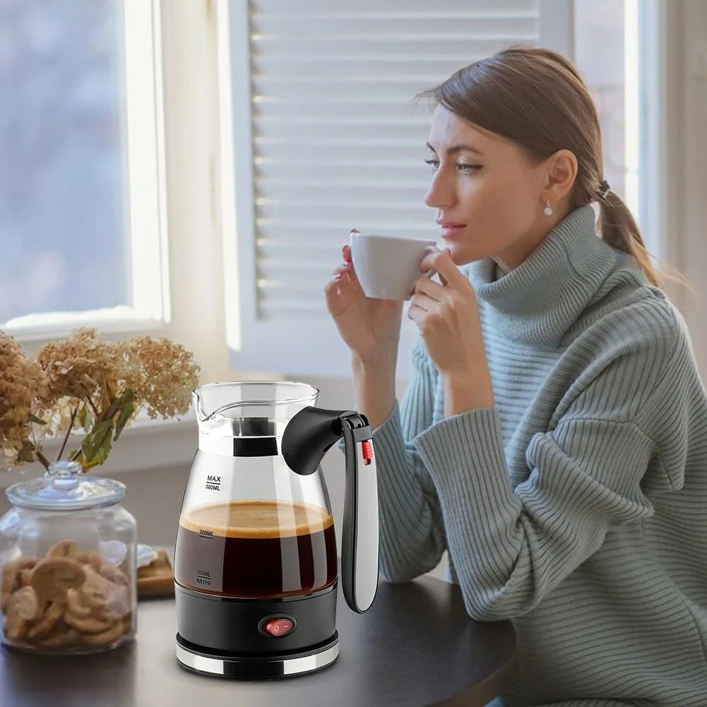 BBNV-Electric Turkish Coffee Machine,Coffee Maker With Handle,500 Ml Electric Coffee Pot,Espresso Maker,For Tea,Mocha Eu Plug
