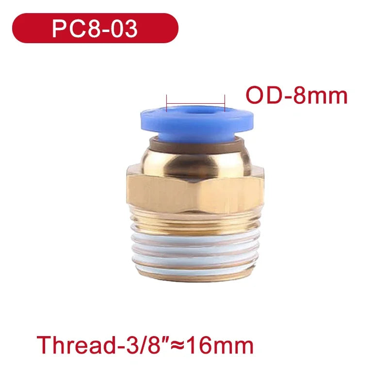 5Pcs PC 4mm/6mm/8mm/10mm/12mm M5 Thread Hose Fittings Pipe Quick Connectors PC Pneumatic Air Connector Fitting