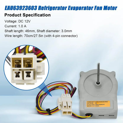 Replacement Refrigerator Fan Motor — EAU63923603 / EAU65058305 / AP6317197 / PS12383671 / EAP12383671 — Model Options