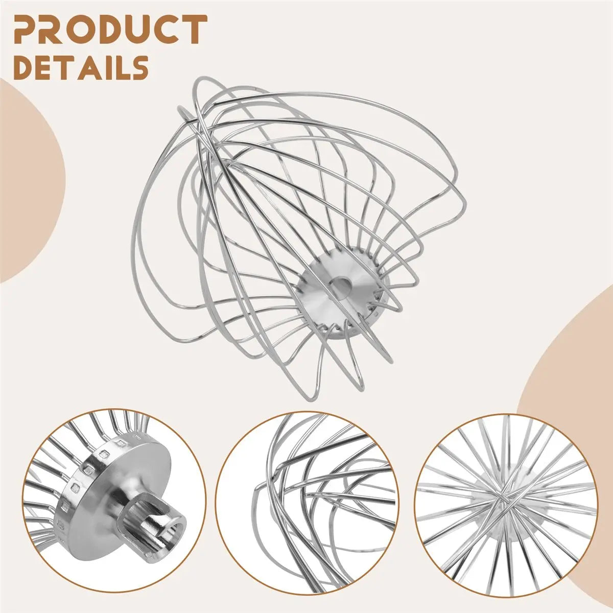 [ABZD] KN211WW Stainless Steel 11-Wire Whip Attachment for Kitchenaid Bowl Lift Mixer 7QT Bowl Replacement Egg Beater Whisk