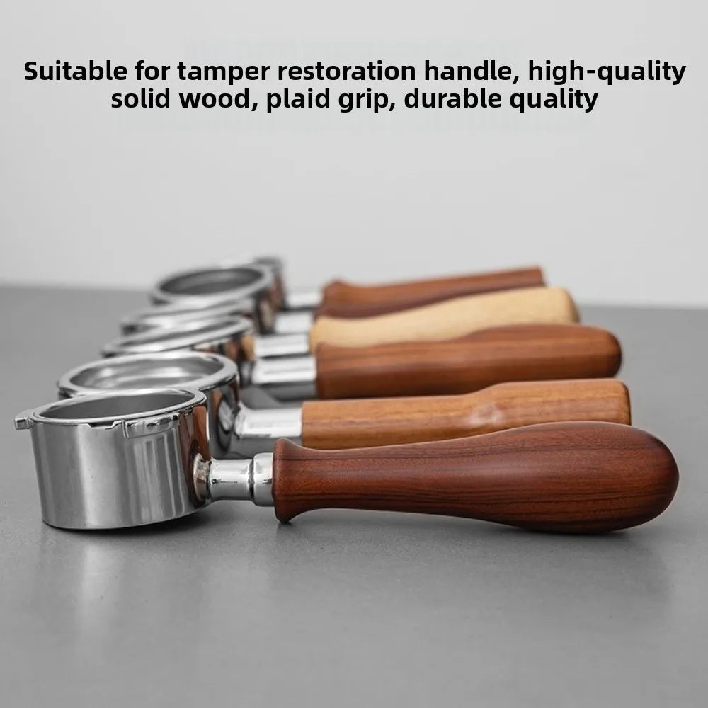 M10 Coffee Portafilter Handle Revolving Solid Wood Coffee Machine Handle Barista Tools for 51/53/58mm Filter Holder Handle