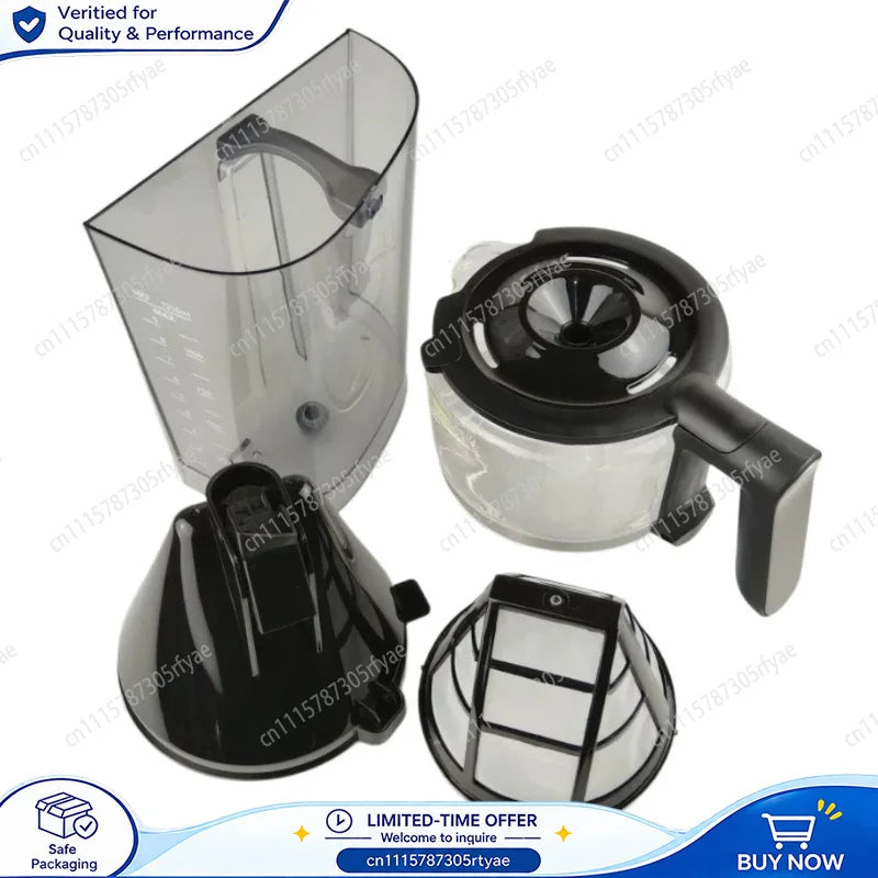 Coffee Machine Glass Pot Filter Water Tank Funnel Replacement Parts Compatible with Philips HD7900 Coffee Maker Accessories