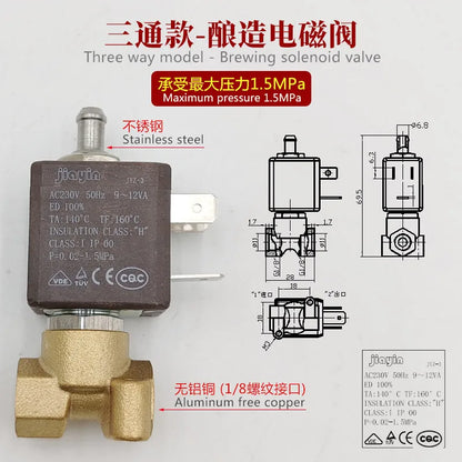 Commercial Coffee Machine Solenoid Valve Steam And Brewing Control Brass Replacement Part