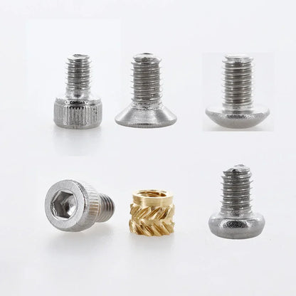 M2 M2.5 M3 M4 M5 M6 Hot Melt Brass Insert Nuts 3D Printer Heating Copper Nut PCB Laptop Stainless SteelScrew Bolt Insertnut Kit
