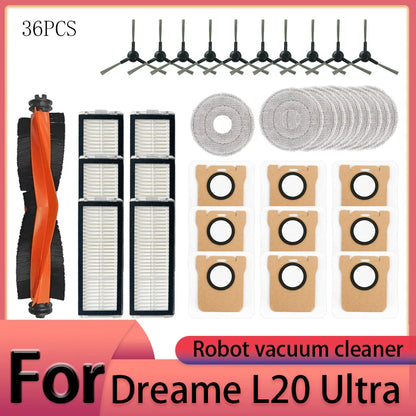 Dreame L20 Ultra Robot Vacuum Cleaner Accessories Main Brush Side Brush HEPA Filter Mop Cloths Dust Bag Spare Par