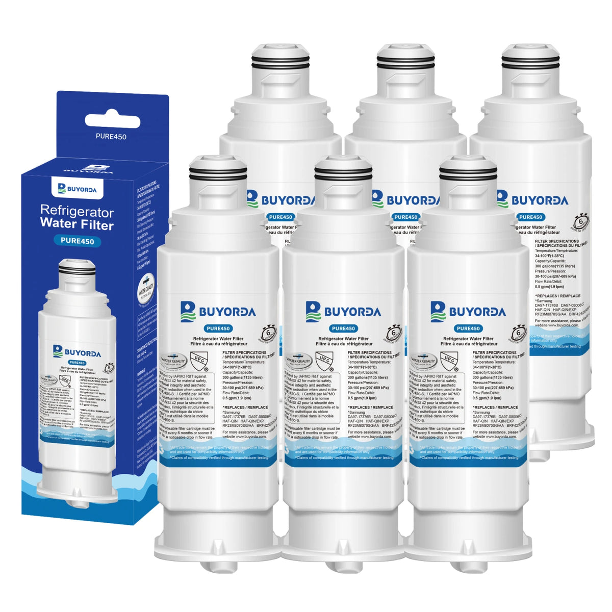 Replacement Refrigerator Water Filter Compatible with Samsung DA97-17376B / DA97-08006A