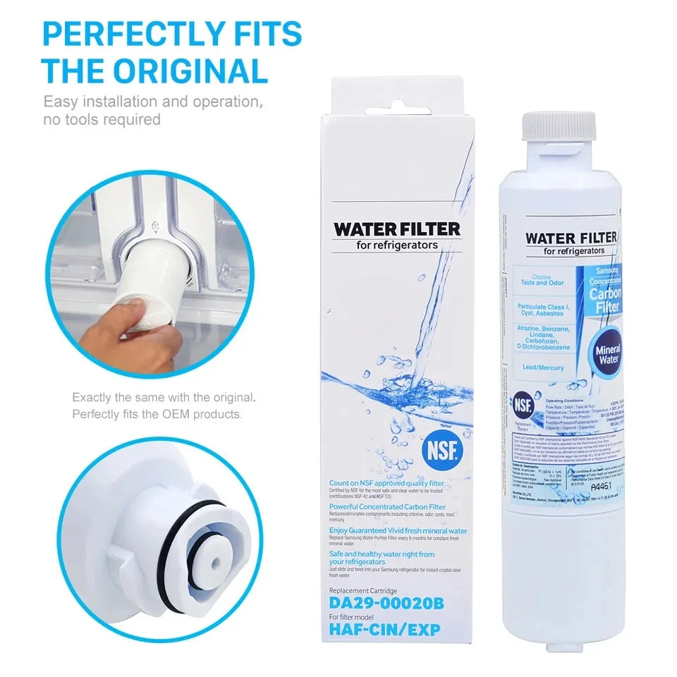 Replacement Refrigerator Filter DA29-00020B HAF CIN EXP 46-9101 High Performance Cartridge Packaging with three-star logo