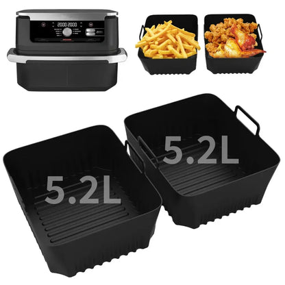 Silicone Air Fryer Liner for NinjaAF500 Non Stick Heat Resistant Easy to Clean Cooking Accessory Air Fryer Basket Air Frying Pan