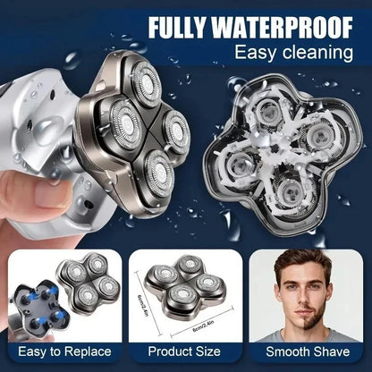 Pro4 Head Replacement Blade Compatible with Skull Pitbull/Butterfly Kiss Pro/Palm Shavers Wet&Dry Washable Electric Shaver Head