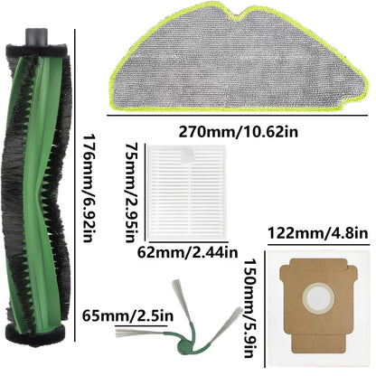Compatible with IRobot Roomba 115 Combo/115 Combo+ Vacuum Cleaner Part Main Roller Brush Side Brush Filter Mop Pad Dust Bag Accessories