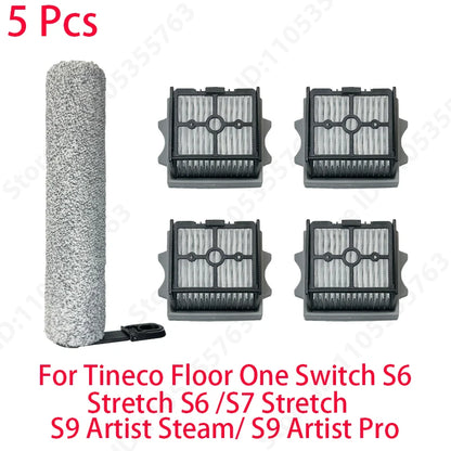 For Tineco Floor One Switch S6/Stretch S6 /S7 Stretch/ S9 Artist Steam/ S9 Artist Pro Wet Dry Vacuum Cleaner Roller Brush Filter