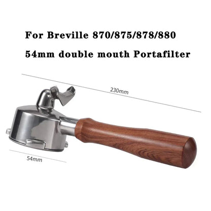 54MM 3ears Coffee Filter Breville Sage/870/875/878/880 Stainless Steel Double Mouth Coffee Portafliter Espresso Coffee Tool