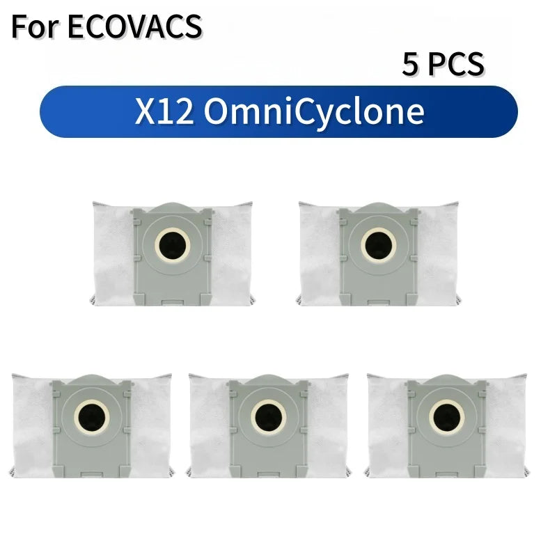 For ECOVACS Deebot X12 OmniCyclone Robot Vacuum Accessories Main Roller Brush Side Brush Dust Bag HEPA Filter Roller Mop Cloth