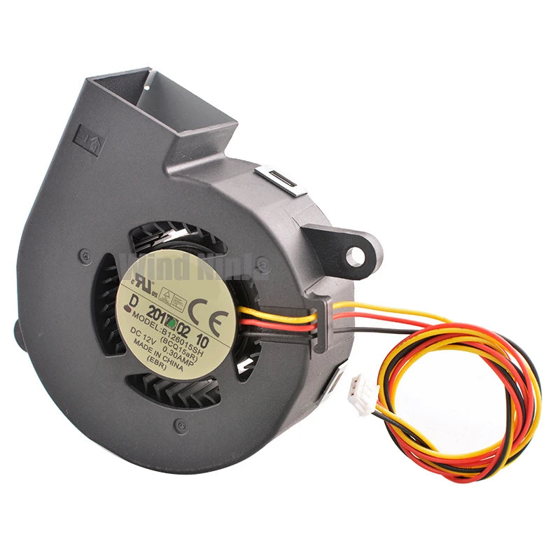 Turbofan Cooling Fan B126015SH BCQ15aR - 60mm DC12V 0.3A 3Pin for Projector Ovens & High-Speed Heat Dissipation