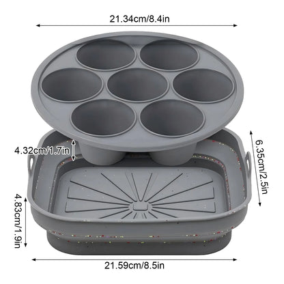 Heat Resistant Air Fryer Accessories Set Silicone Basket Liner for 5-8 Quart Models Dishwasher Safe Mold