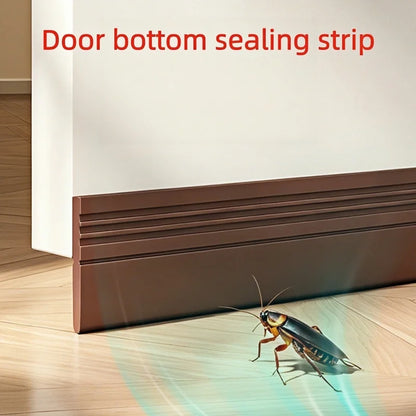 Door Bottom Seal Strip Self-Adhesive Silicone Weather Stripping Under Door Draft Stopper Windproof Soundproof Dustproof Gap Seal