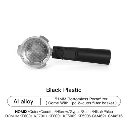 51mm Coffee Bottomless Portafilter With Filter Basket For Homix H11 Oster Cecotec Hibrew Espresso Machine Handle Cafe Tools