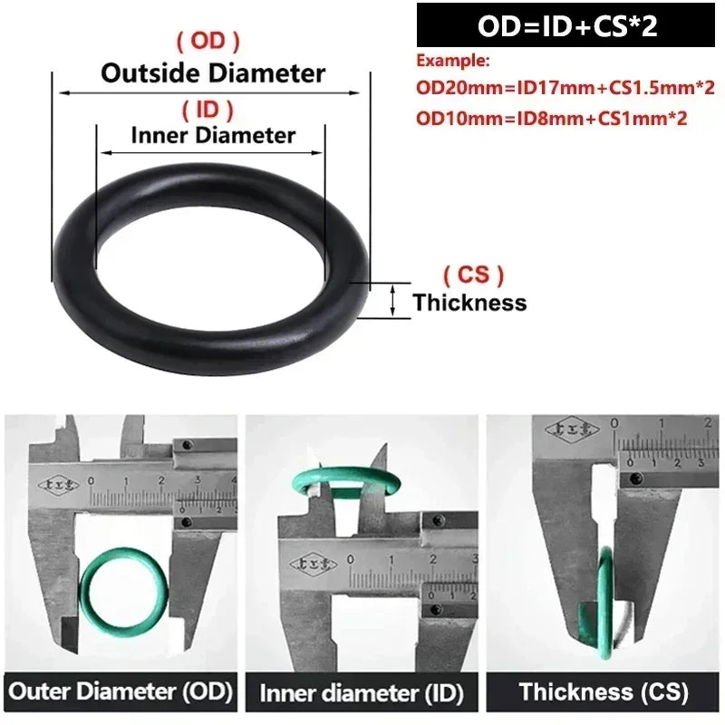 NBR Rubber O Ring CS 3/3.5mm Nitrile Round Sealing Gasket Oil Corrosion Resistant Auto Plumbing Water Tap Faucet Seal Washer