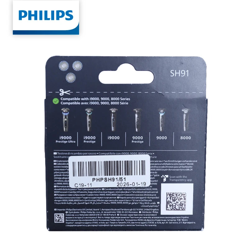 SH91 Replacement Shaver Heads Compatible with Philips Norelco Series S9000