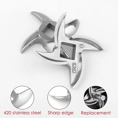 1Pcs/2 Pcs #12 Meat Grinder Blade Stainless Steel Knife Cutter Replacement for Grinders