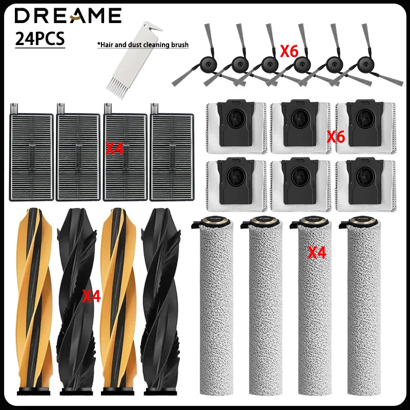 For MOVA Z60 Ultra/Pro Roller Complete Replacement Accessories Parts Main Side Brush Filter HEPA Roller Mop Cloth Bag.