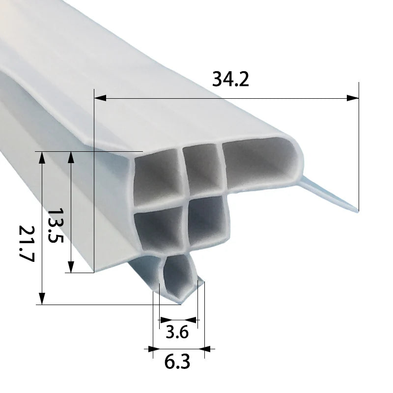 Refrigerator Door Seal — 2.5m Magnetic — Uncut Strip