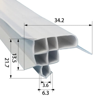 Refrigerator Door Seal — 2.5m Magnetic — Uncut Strip
