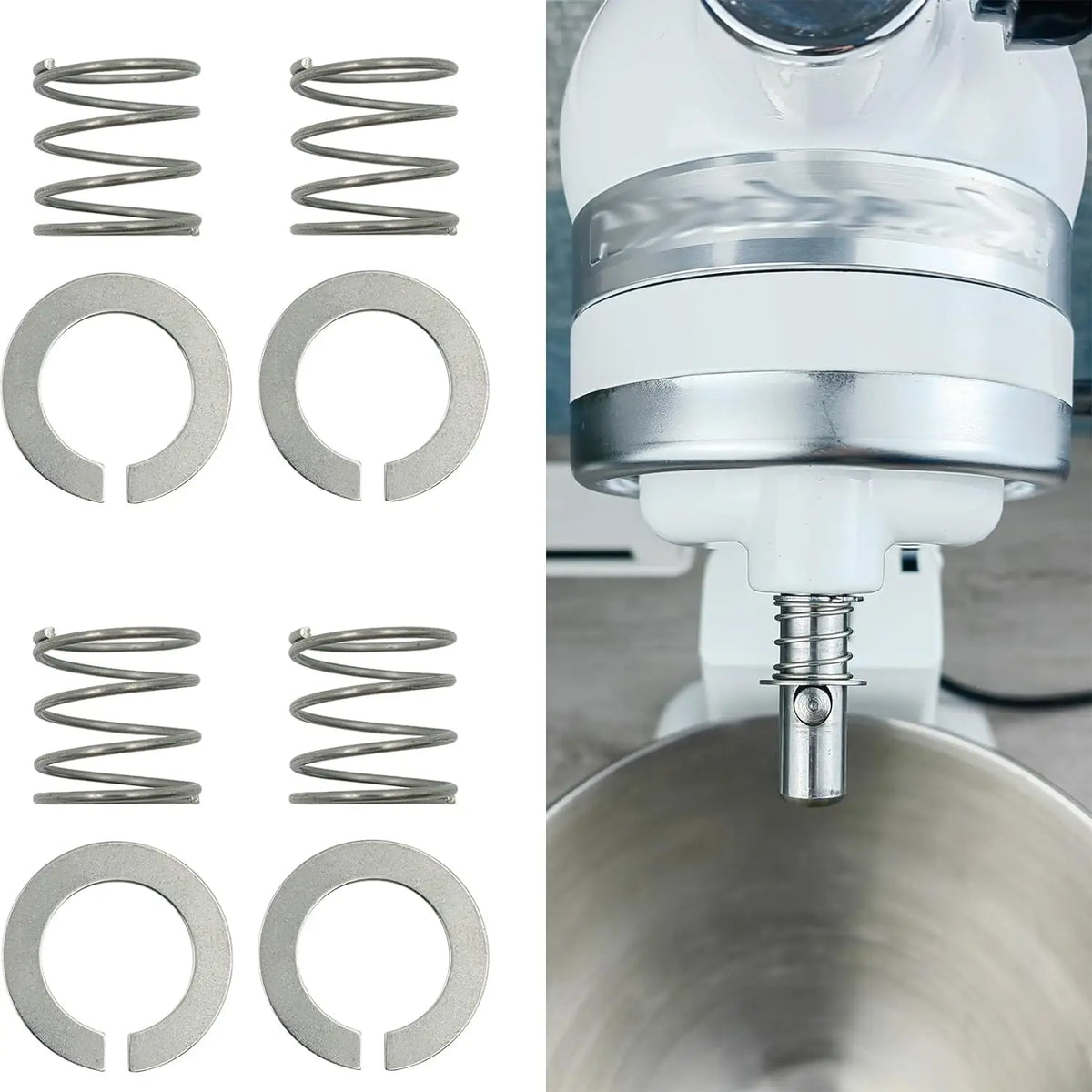 2024 Stainless Steel Spring and Washer 4 Pack Compatible with Kitchenaid Stand Mixer 3.5/4/5/6/7/8Qt Kitchen Aid Mixers Accessories