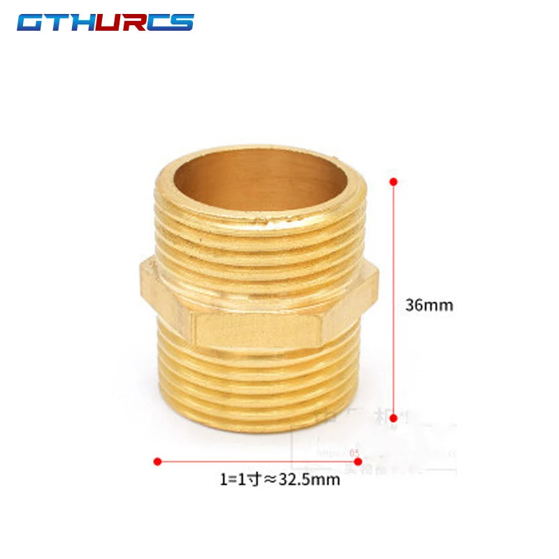Brass Pipe Hex Nipple Fittings Quick Coupler Adapter 1/8 1/4 3/8 1/2 3/4 1 BSP Male to Males Thread Water Oil Gas Connectors