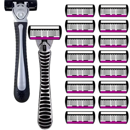 Six-Layer Razor Replacement Cartridges — Colour Options