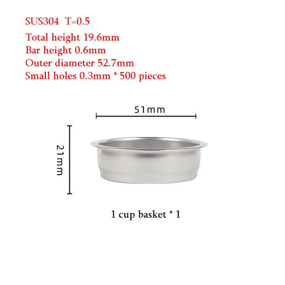 51mm Coffee Basket Delong ECO310 Mmodified Solid Wood Handle Two Ears Stainless Steel Bottomless Portafilter Barista Accessories
