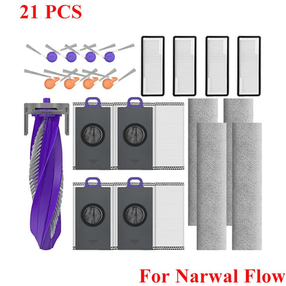 Replacement For Narwal Flow Vacuum Accessories Main Roller Side Brush Hepa Filter Mop Cloth Pads Dust Bag Spare Part