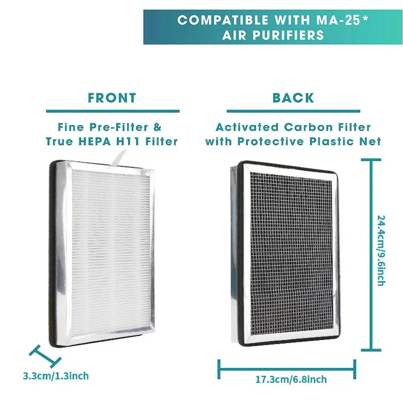 Medify MA-14/MA-15/MA-25/MA-40 Replacement HEPA Filter - True HEPA 13 Medical Grade, Fits All MA Series Air Purifiers