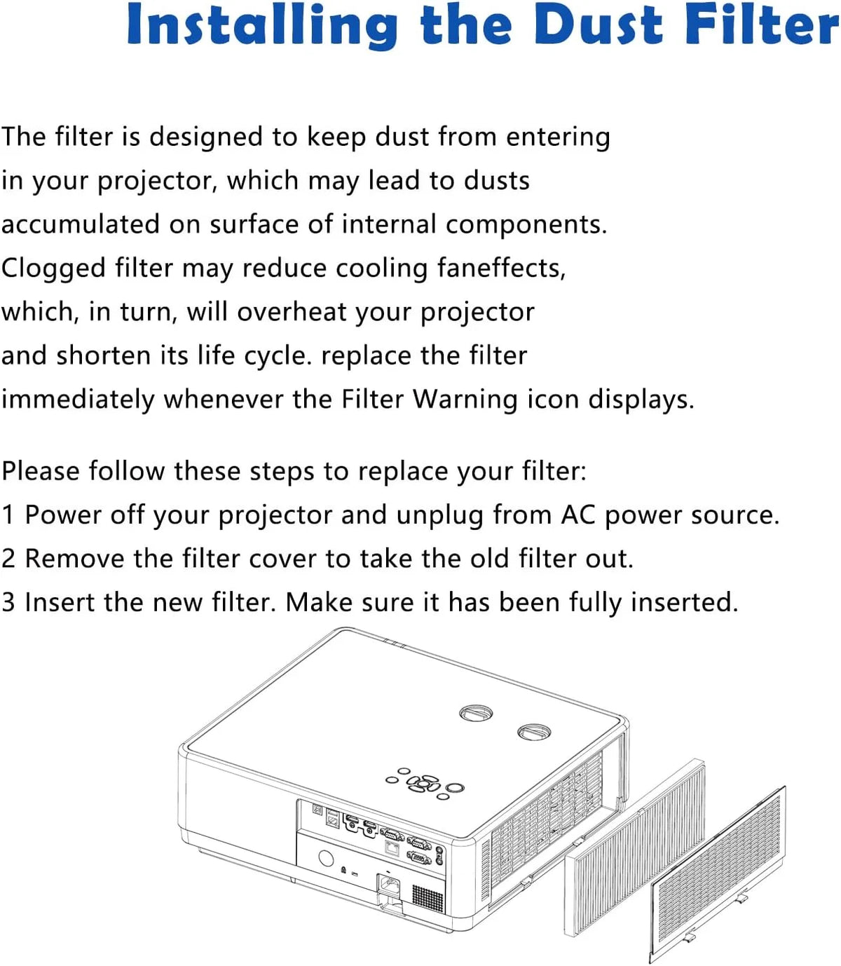 Replacement Projector Air Filter — LSC800WU / LSC730WU / LSC651WU / LSC650WU / LSC600WU — Model Options