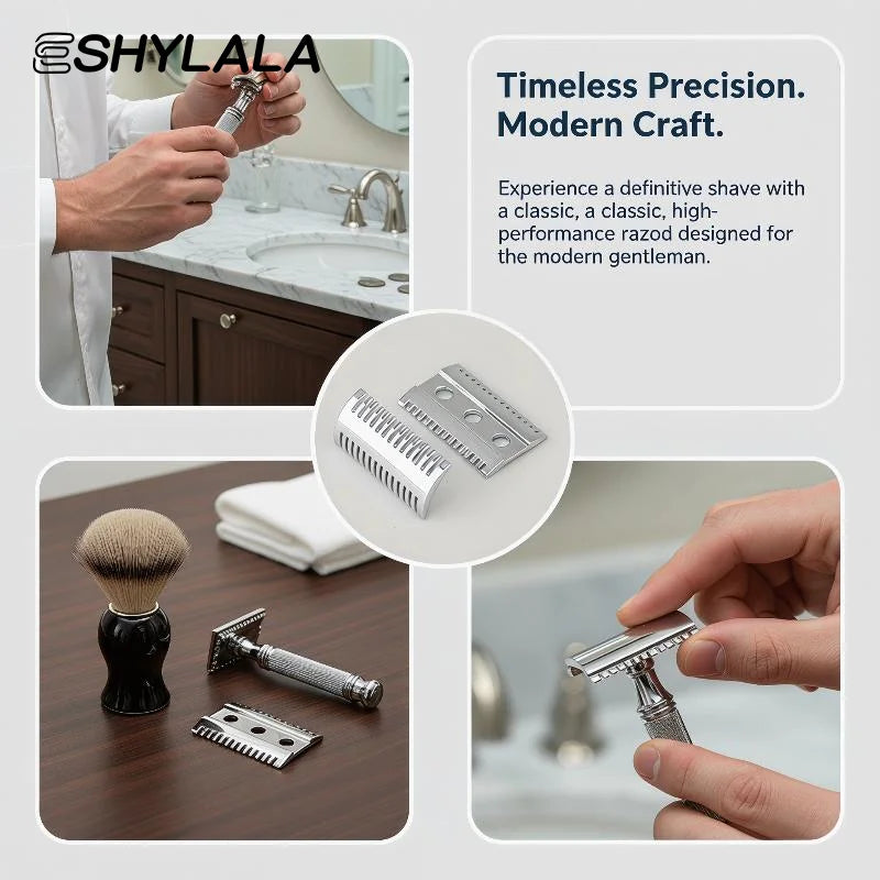 Razor Stainless Steel Top Aggressive Chrome Color Double-edged Mens Slant Safety Razor Head Replacement Accessory