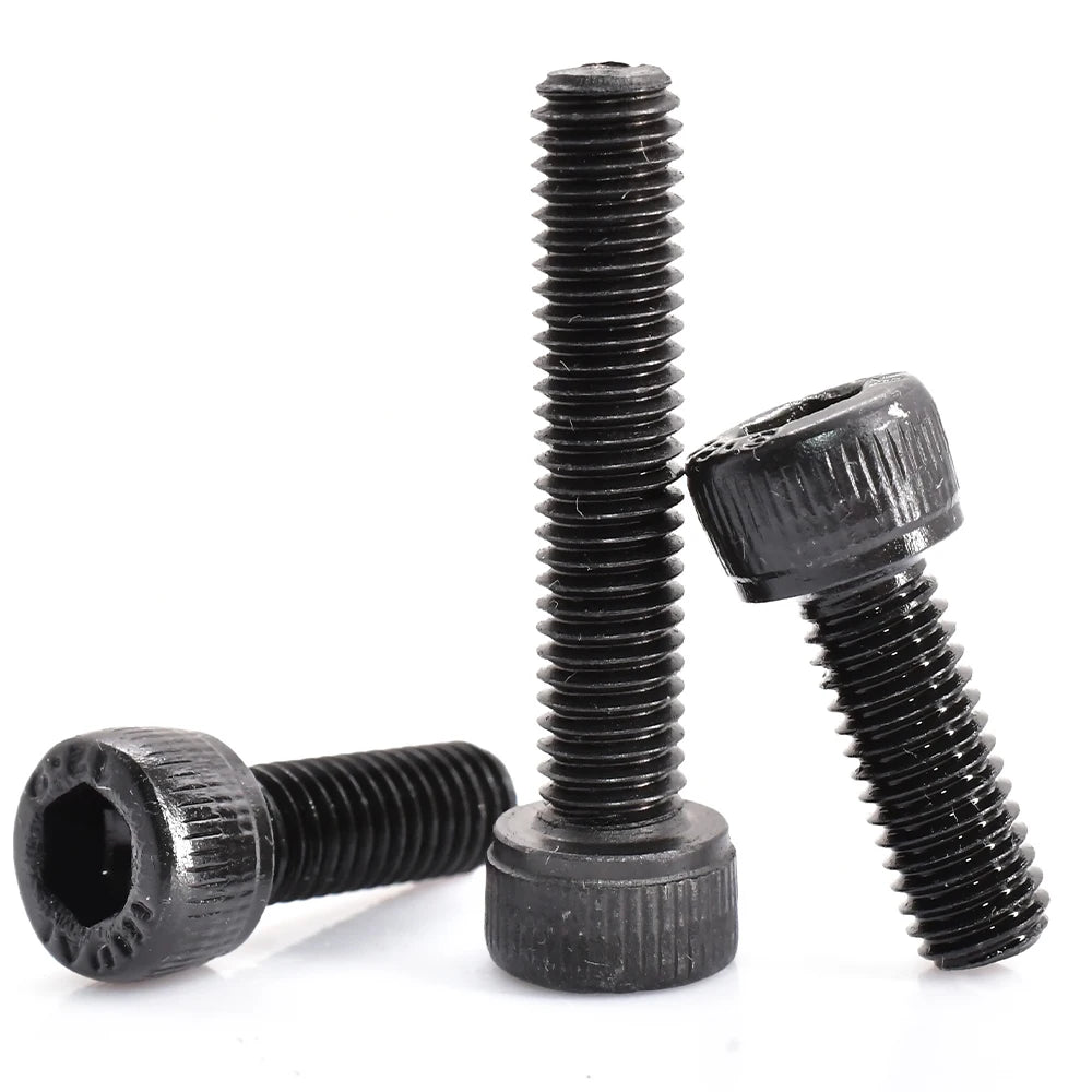 15-100PCS Carbon Steel Hexagon Socket Screws Countersunk /Round / Cup Head Black Hex Socket Machine Bolt Screw M2 M2.5 M3 M4