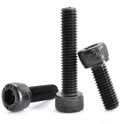15-100PCS Carbon Steel Hexagon Socket Screws Countersunk /Round / Cup Head Black Hex Socket Machine Bolt Screw M2 M2.5 M3 M4