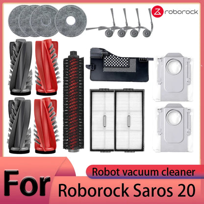 Compatible with Roborock Saros 20 Robot Vacuum Cleaner Accessories Main Brush Side Brush HEPA Filter Mop Cloths Dust Bag Spare Parts