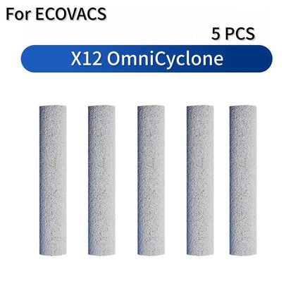 For ECOVACS Deebot X12 OmniCyclone Robot Vacuum Accessories Main Roller Brush Side Brush Dust Bag HEPA Filter Roller Mop Cloth
